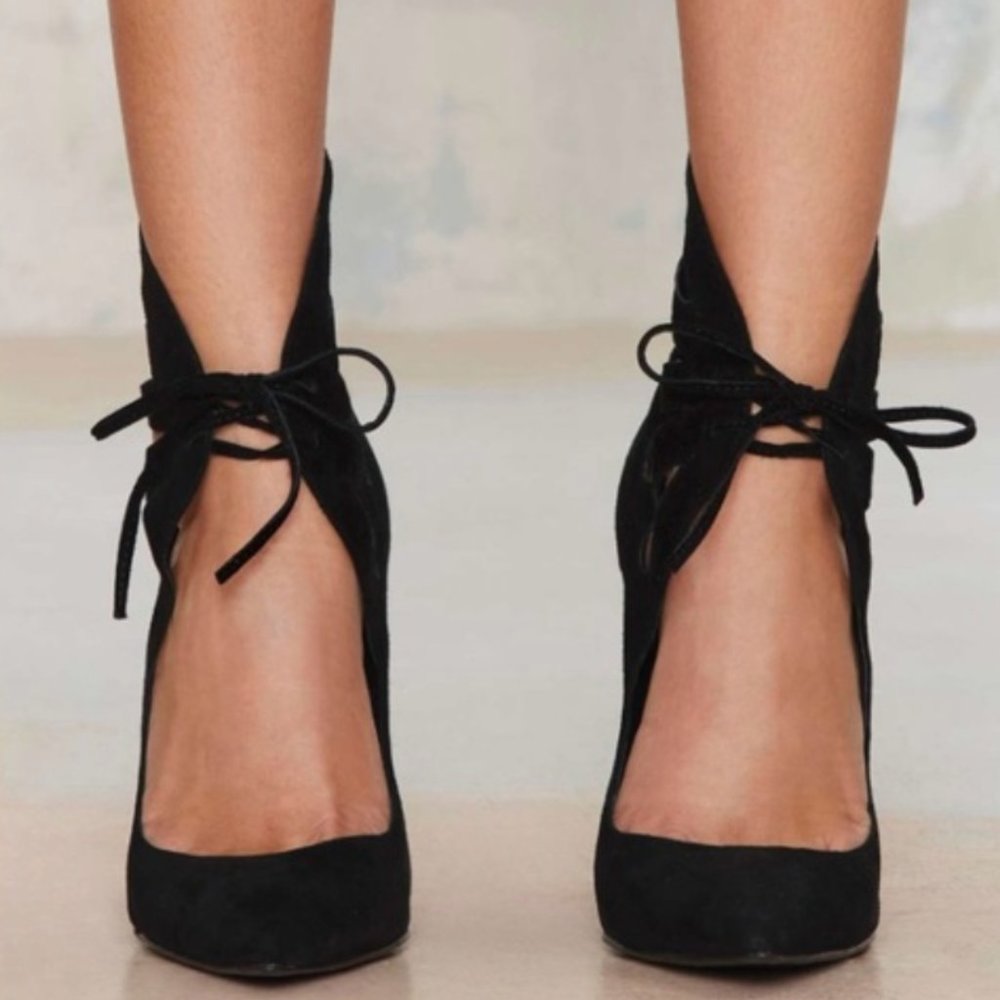 JEFFREY CAMPBELL $160 BLACK ARIAS SUEDE HEELS 5.5